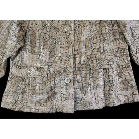 Chico's PYTHON PRINCESS MARCELA PATTERN Shimmer Lightweight JACKET 3(16) NWT$129 - Picture 12 of 16